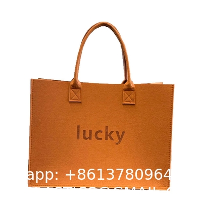 Custom Felt Tote Bag Large Capacity Portable Eco-Friendly Shopping Full Bag Gift Shopping Bag Custom Logo Large Capacity Storage Tote Bag Women Single Outdoor Shoulder Handbag Ladies Felt Shopping