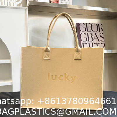 Custom Felt Tote Bag Large Capacity Portable Eco-Friendly Shopping Full Bag Gift Shopping Bag Custom Logo Large Capacity Storage Tote Bag Women Single Outdoor Shoulder Handbag Ladies Felt Shopping