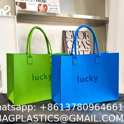 Custom Felt Tote Bag Large Capacity Portable Eco-Friendly Shopping Full Bag Gift Shopping Bag Custom Logo Large Capacity Storage Tote Bag Women Single Outdoor Shoulder Handbag Ladies Felt Shopping