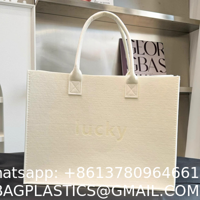 Custom Felt Tote Bag Large Capacity Portable Eco-Friendly Shopping Full Bag Gift Shopping Bag Custom Logo Large Capacity Storage Tote Bag Women Single Outdoor Shoulder Handbag Ladies Felt Shopping