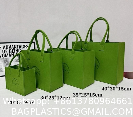 Wholesale Eco Friendly Custom Logo Large Capacity Colorful Felt Shopping Tote Bag With Logo DIY Personalized Grocery Bag
