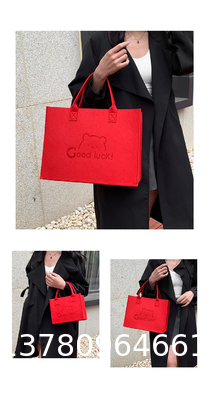 Wholesale Eco Friendly Custom Logo Large Capacity Colorful Felt Shopping Tote Bag With Logo DIY Personalized Grocery Bag