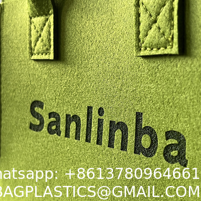 Fashionable Splicing Colors Accept Custom Logo Gift Tote Bag Felt Clothes Shopping Custom Rpet Felt Tote Bag Large Capacity Folding Eco Shopping Bag Gift Reusable Shopping Bags