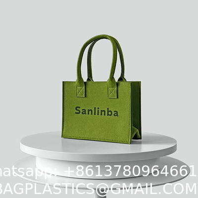 Fashionable Splicing Colors Accept Custom Logo Gift Tote Bag Felt Clothes Shopping Custom Rpet Felt Tote Bag Large Capacity Folding Eco Shopping Bag Gift Reusable Shopping Bags