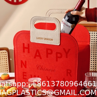 OEM Handmade Reversible Felt Storage Bag Embroidered Personalized Tote Bag Manufacturer'S Shopping Bag Wholesale Custom Simple Letter Logo Eco-Friendly Durable Multi-Scenario Suitable Felt Shopping