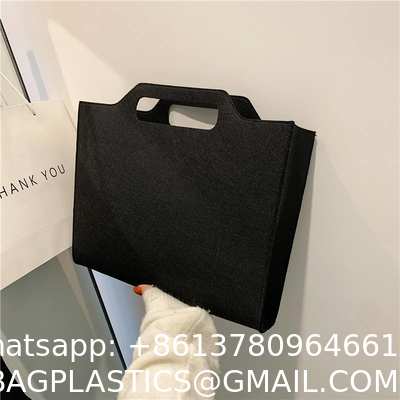 OEM Handmade Reversible Felt Storage Bag Embroidered Personalized Tote Bag Manufacturer'S Shopping Bag Wholesale Custom Simple Letter Logo Eco-Friendly Durable Multi-Scenario Suitable Felt Shopping