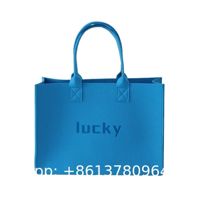 Eco Friendly Custom Logo Women'S Large Capacity Grocery Felt Bag Reusable Colorful Felt Shopping Tote Bags For Shopping