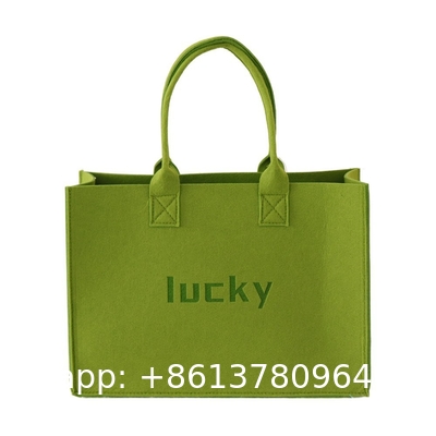 Eco Friendly Custom Logo Women'S Large Capacity Grocery Felt Bag Reusable Colorful Felt Shopping Tote Bags For Shopping