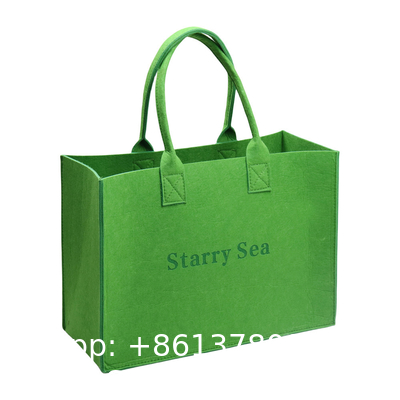 Eco Friendly Custom Logo Women'S Large Capacity Grocery Felt Bag Reusable Colorful Felt Shopping Tote Bags For Shopping