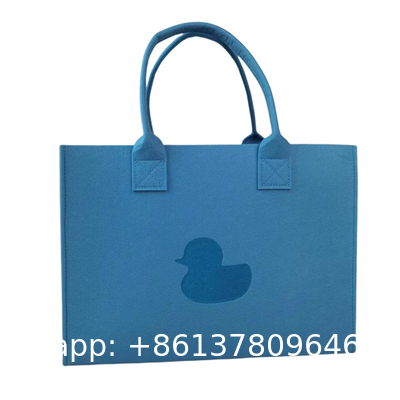 Eco Friendly Custom Logo Women'S Large Capacity Grocery Felt Bag Reusable Colorful Felt Shopping Tote Bags For Shopping