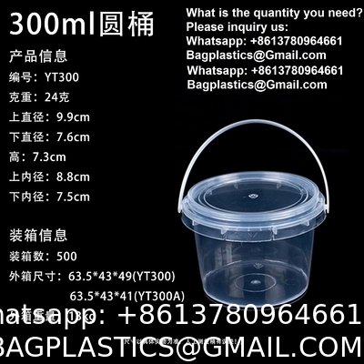 Pail With Handle, Plastic Cup, Plastic Bowl, Plastic Container, Plastic Pail, Plastic Container, Deli Container, Paint Pail