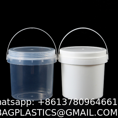 Clear Bucket With Lids - Plastic Food Storage Containers, Airtight Screw-On Lids - Freezer Safe Ice Cream Bucekts, Food Grade Reusable Containers For Kitchen