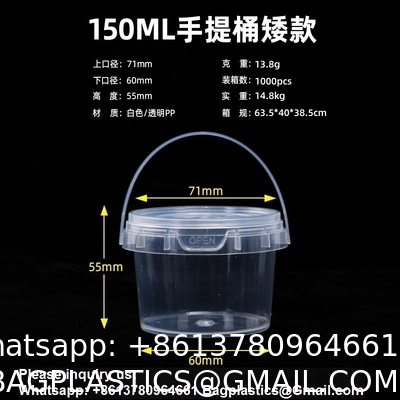 Clear Bucket With Lids - Plastic Food Storage Containers, Airtight Screw-On Lids - Freezer Safe Ice Cream Bucekts, Food Grade Reusable Containers For Kitchen