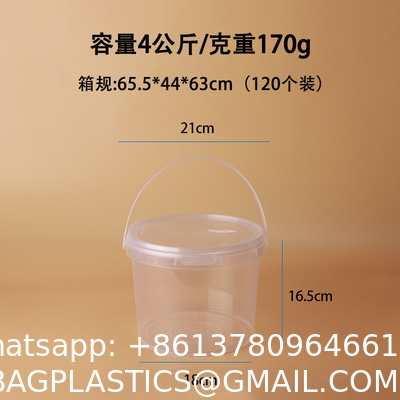 Wholesale Round 0.5-5 Liter Plastic Jerry Can Customizable Colors In Food Grade Clear Plastic Pail For Car Wash Eco-Friendly 1L Custom logo Disposable PP Juice Cup Clear Fruit Juice Cups Bucket