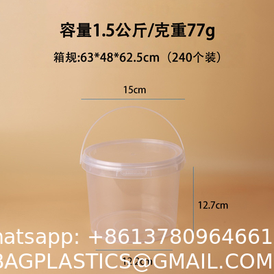 Wholesale Round 0.5-5 Liter Plastic Jerry Can Customizable Colors In Food Grade Clear Plastic Pail For Car Wash Eco-Friendly 1L Custom logo Disposable PP Juice Cup Clear Fruit Juice Cups Bucket