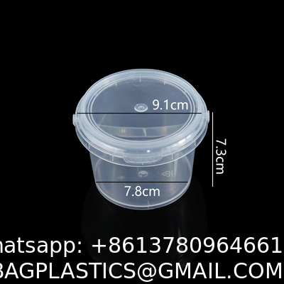 500ml 1L 2L 3L 4L 5L Factory Supply Handle Food Grade Packing Bucket Round White Clear Plastic Round Bucket With Lid