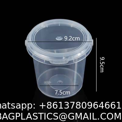 500ml 1L 2L 3L 4L 5L Factory Supply Handle Food Grade Packing Bucket Round White Clear Plastic Round Bucket With Lid