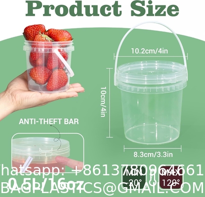 500ML/750ML/1000ML Plastic Cups Lids Wholesale Disposable Clear Plastic Drink Buckets Fruits Container Tubs For Drinks Foods