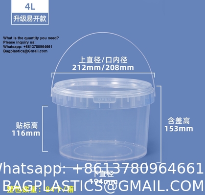 500ML/750ML/1000ML Plastic Cups Lids Wholesale Disposable Clear Plastic Drink Buckets Fruits Container Tubs For Drinks Foods