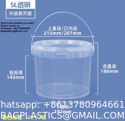 500ML/750ML/1000ML Plastic Cups Lids Wholesale Disposable Clear Plastic Drink Buckets Fruits Container Tubs For Drinks Foods