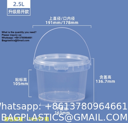 500ML/750ML/1000ML Plastic Cups Lids Wholesale Disposable Clear Plastic Drink Buckets Fruits Container Tubs For Drinks Foods
