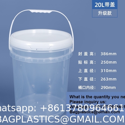 2000ml Clear 2L Large Fruit Cups Bucket Food Storage Containers Box 64oz PP Plastic Boba Milk Tea Beer Drink Pail With Handle