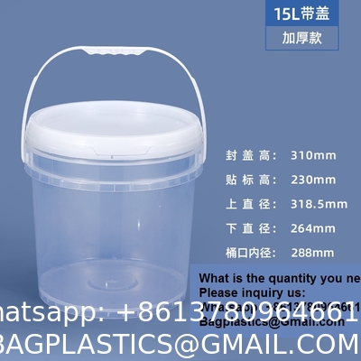 2000ml Clear 2L Large Fruit Cups Bucket Food Storage Containers Box 64oz PP Plastic Boba Milk Tea Beer Drink Pail With Handle