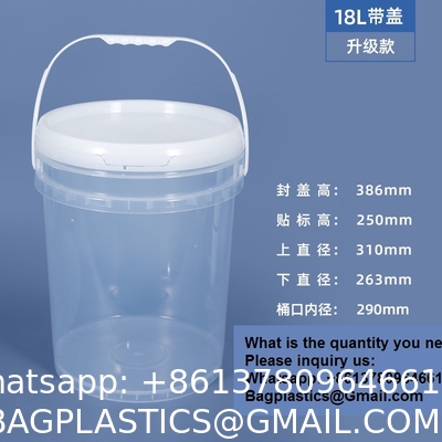 2000ml Clear 2L Large Fruit Cups Bucket Food Storage Containers Box 64oz PP Plastic Boba Milk Tea Beer Drink Pail With Handle