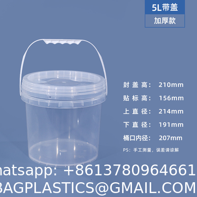 Disposable PP Clear Party Mick Tea Bucket 1000ml Plastic Cup With Handle And Lid For Juice Manufacturer Cheap Square Clear Custom Printed Candy Popcorn Cookie Plastic Bucket With Lid