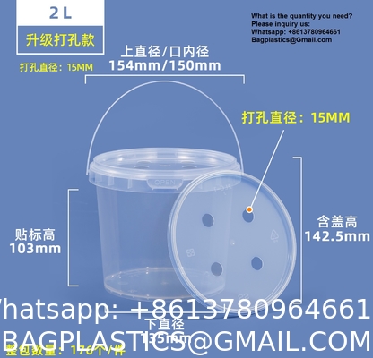 Disposable PP Clear Party Mick Tea Bucket 1000ml Plastic Cup With Handle And Lid For Juice Manufacturer Cheap Square Clear Custom Printed Candy Popcorn Cookie Plastic Bucket With Lid