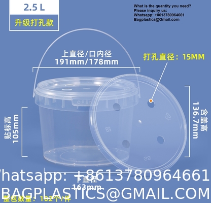 Disposable PP Clear Party Mick Tea Bucket 1000ml Plastic Cup With Handle And Lid For Juice Manufacturer Cheap Square Clear Custom Printed Candy Popcorn Cookie Plastic Bucket With Lid