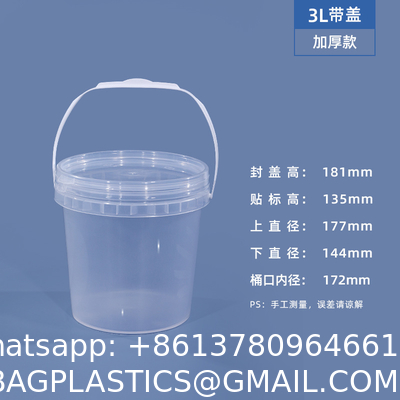 Disposable PP Clear Party Mick Tea Bucket 1000ml Plastic Cup With Handle And Lid For Juice Manufacturer Cheap Square Clear Custom Printed Candy Popcorn Cookie Plastic Bucket With Lid