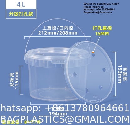 Disposable PP Clear Party Mick Tea Bucket 1000ml Plastic Cup With Handle And Lid For Juice Manufacturer Cheap Square Clear Custom Printed Candy Popcorn Cookie Plastic Bucket With Lid