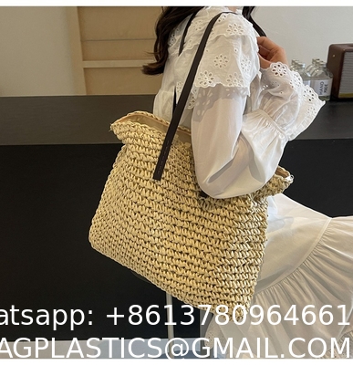 High Quality Wholesale Women'S Summer Crochet Raffia Straw Bag Handmade Designer Open Shoulder Bag Crochet Beach Bag for Women Summer Beach Totes Bag Women Crochet Purses Rattan Earrings