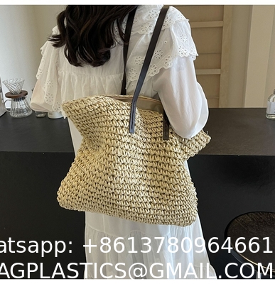 High Quality Wholesale Women'S Summer Crochet Raffia Straw Bag Handmade Designer Open Shoulder Bag Crochet Beach Bag for Women Summer Beach Totes Bag Women Crochet Purses Rattan Earrings