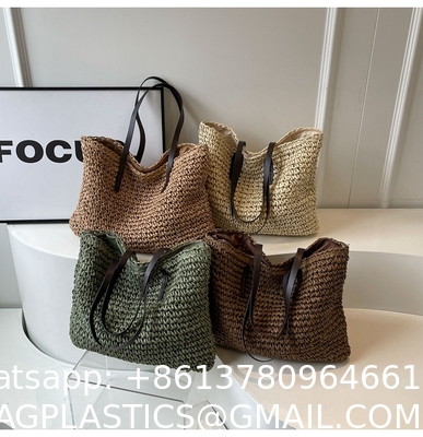 High Quality Wholesale Women'S Summer Crochet Raffia Straw Bag Handmade Designer Open Shoulder Bag Crochet Beach Bag for Women Summer Beach Totes Bag Women Crochet Purses Rattan Earrings