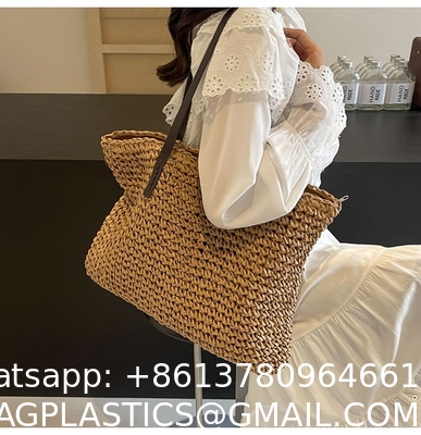 High Quality Wholesale Women'S Summer Crochet Raffia Straw Bag Handmade Designer Open Shoulder Bag Crochet Beach Bag for Women Summer Beach Totes Bag Women Crochet Purses Rattan Earrings