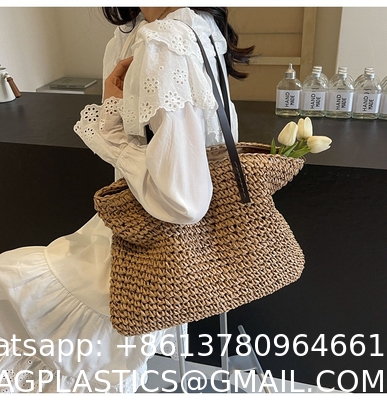 High Quality Wholesale Women'S Summer Crochet Raffia Straw Bag Handmade Designer Open Shoulder Bag Crochet Beach Bag for Women Summer Beach Totes Bag Women Crochet Purses Rattan Earrings