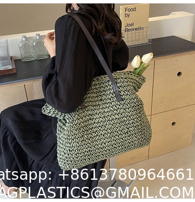 High Quality Wholesale Women'S Summer Crochet Raffia Straw Bag Handmade Designer Open Shoulder Bag Crochet Beach Bag for Women Summer Beach Totes Bag Women Crochet Purses Rattan Earrings