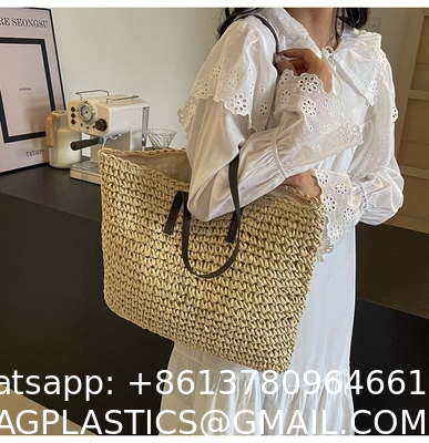 High Quality Wholesale Women'S Summer Crochet Raffia Straw Bag Handmade Designer Open Shoulder Bag Crochet Beach Bag for Women Summer Beach Totes Bag Women Crochet Purses Rattan Earrings