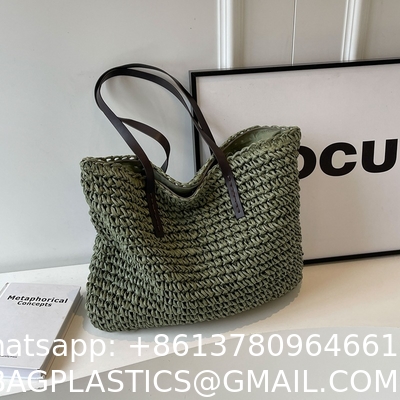 Crochet Raffia Tote Bag Kit Set For Beginners Beach Tote Bag For Women Beach Straw Handmade Bag Woven Rattan Bag For Women Raffia Yarn For Crocheting Raffia Paper Ribbons For Craft