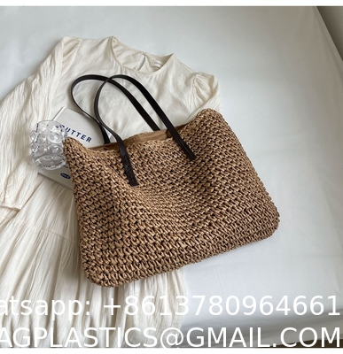 Crochet Raffia Tote Bag Kit Set For Beginners Beach Tote Bag For Women Beach Straw Handmade Bag Woven Rattan Bag For Women Raffia Yarn For Crocheting Raffia Paper Ribbons For Craft