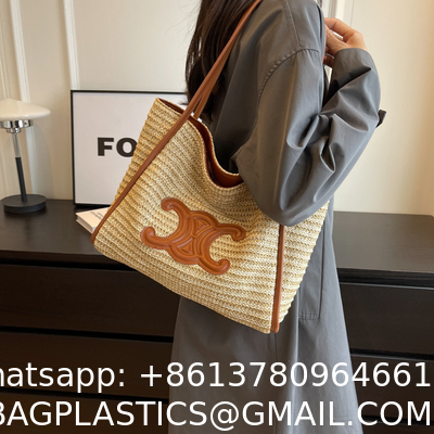 Women Small Straw Bags Summer Beach Tote Bag Handmade Woven Hobo Purse Handbag Customized New Arrival Hand Made Natural Straw Raffia Blue Striped Crochet Beach Bag Crochet Bags Custom Order