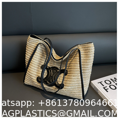 Women Small Straw Bags Summer Beach Tote Bag Handmade Woven Hobo Purse Handbag Customized New Arrival Hand Made Natural Straw Raffia Blue Striped Crochet Beach Bag Crochet Bags Custom Order