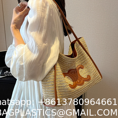 Women Small Straw Bags Summer Beach Tote Bag Handmade Woven Hobo Purse Handbag Customized New Arrival Hand Made Natural Straw Raffia Blue Striped Crochet Beach Bag Crochet Bags Custom Order