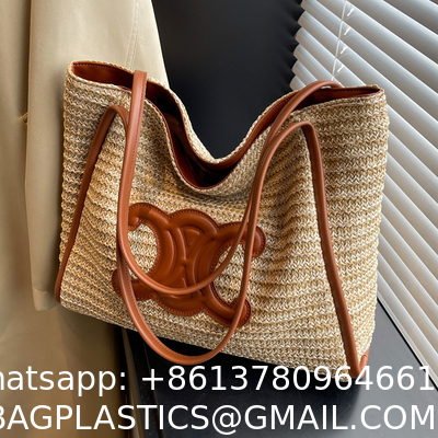 Women Small Straw Bags Summer Beach Tote Bag Handmade Woven Hobo Purse Handbag Customized New Arrival Hand Made Natural Straw Raffia Blue Striped Crochet Beach Bag Crochet Bags Custom Order