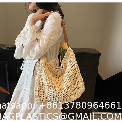 Straw Beach Tote Bag Large Summer Handmade Woven Tote Bag For Women Boho Woven Bags For Summer Vacations Pool Holiday Travel Women Small Straw Bags Summer Beach Tote Bag Handmade Woven Hobo Purse