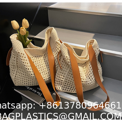Straw Beach Tote Bag Large Summer Handmade Woven Tote Bag For Women Boho Woven Bags For Summer Vacations Pool Holiday Travel Women Small Straw Bags Summer Beach Tote Bag Handmade Woven Hobo Purse