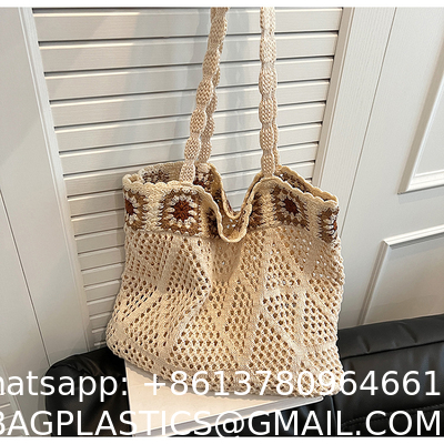 Raffia Straw Bags Tote Summer Beach Purses Wholesale New Ethnic Style Beach Bags Women Paper Straw Crochet Tote Bags Large Capacity Raffia Braided Handbags