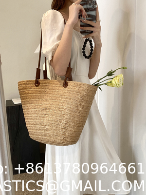 Crochet Straw Raffia Tote Bag Handmade Luxury Tote Handbag Beach Bag Handle Raffia Straw Bag Eco-Friendly New Design Crochet Tote Bag